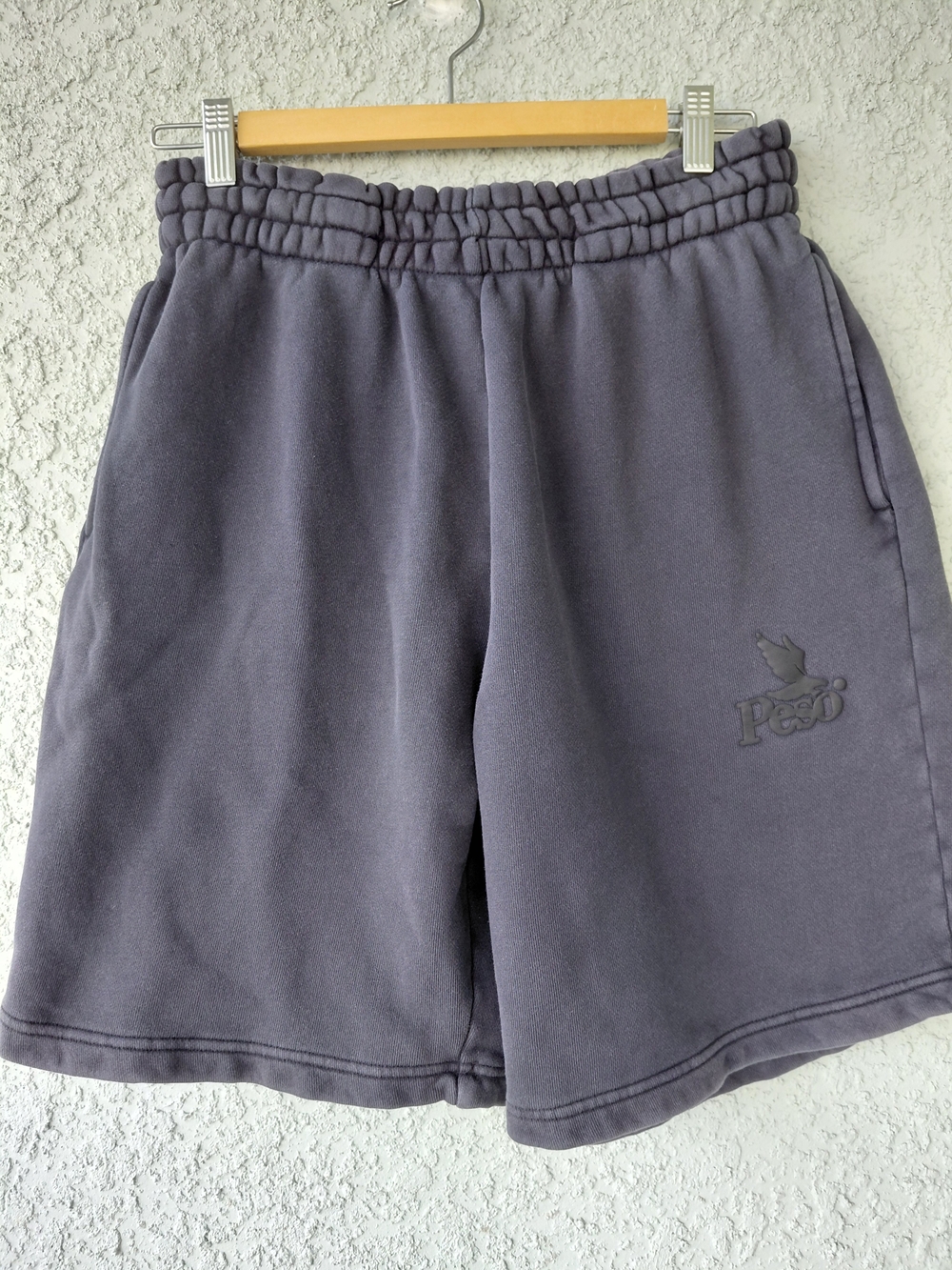 Peso Charcoal Gray Fleece Sweat Shorts Size Small Drawstring Lounge Streetwear